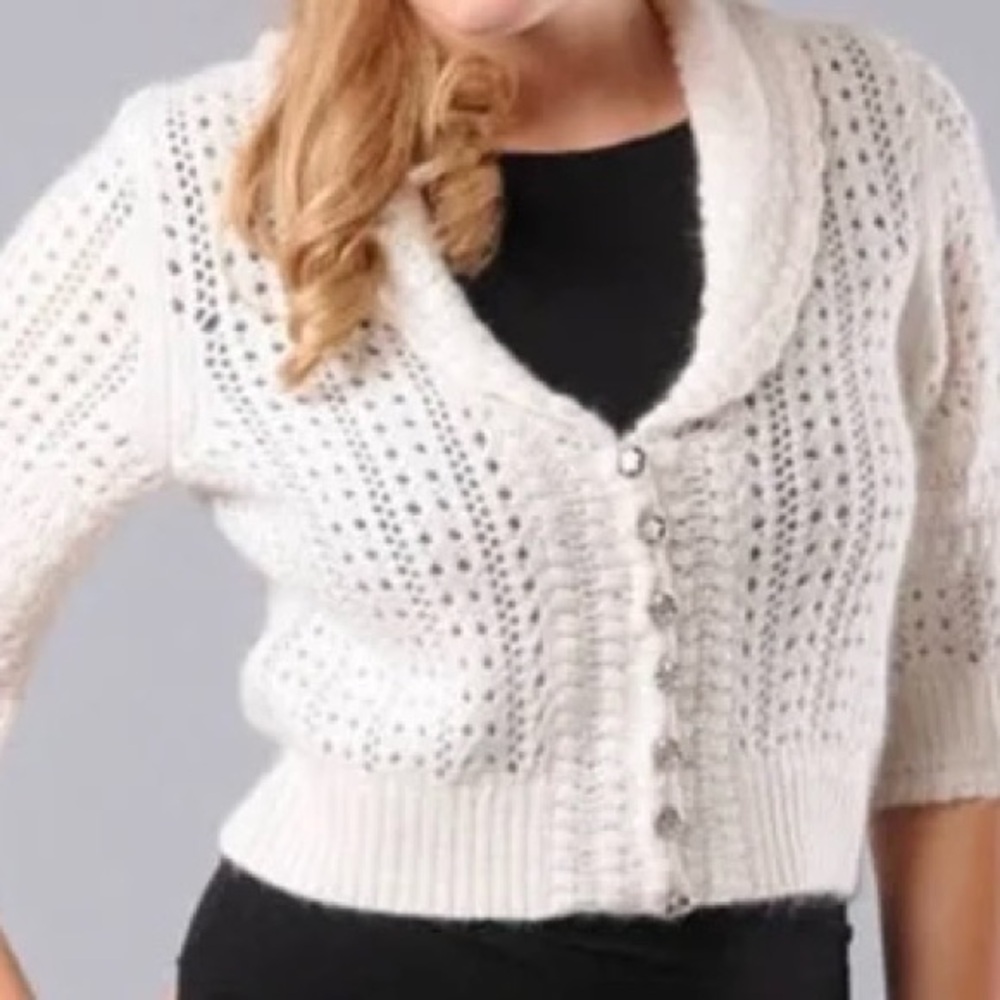 Cato Cream Button-Up Cardigan - Picture 8 of 8